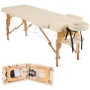 ПРОМОЦИЯ Преносимо масажно легло от букова дървесина с регулируема височина YOUNIKE YNK-60-W2-CREAM, снимка 1