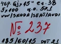 15’’ 5x100 originalni za vw/skoda/seat/audi с гуми 195/60R15 dot21-№237, снимка 2