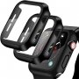 Матов Кейс + Стъклен Протектор за Apple Watch 6 SE 5 4 40mm 44mm 3D 5D, снимка 1 - Аксесоари за Apple - 35090453