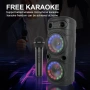 Двойна караоке колона KOBRA ZQS-8210 с Bluetooth 2х8“ микрофон и светлини, снимка 6