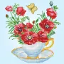 Diamond Dotz Диамантен гоблен Teatime Poppies 5851 диаманта SD3405 , снимка 1