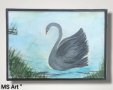 Черният лебед " Акварел , снимка 1 - Картини - 37383789