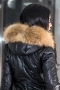 Кожени якета с пухкава качулка, снимка 3