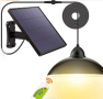 Соларна външна лампа с LED-осветление, широк соларен панел и дистанционно , снимка 6