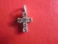 Невероятен сребърен кръст висулка медальон с камъни 925, снимка 5