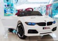 Акумулаторен КОЛА тип BMW M3  Металик боя 12V с меки гуми с Кожена седалка MP3 плейър Модел 2022 г.	, снимка 3