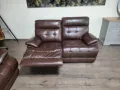 Кафяв кожен комплект дивани две двойки La-z-boy, снимка 2
