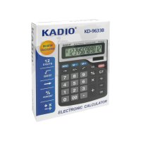 Електронен калкулатор Kadio KD-9633B, 12 Цифров, Черен , снимка 2 - Друго - 40678174