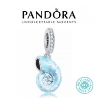 Нова колекция! Талисман Pandora Пандора сребро 925 Blue Marine Horn. Колекция Amélie, снимка 1 - Гривни - 42678413