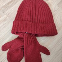 Нов комплект топла шапка и ръкавички , снимка 3 - Бебешки шапки - 39626437