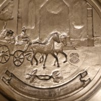 Немска Барокова чиния за стена– Цинк, маркирана., снимка 4 - Антикварни и старинни предмети - 44452212