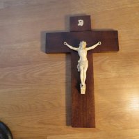 Стар кръст разпятие Христово, Исус Христос 30 х 20см , снимка 1 - Други ценни предмети - 35333930