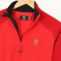 HAGLOFS Zip Neck Red Fleece Jacket - страхотен дамски полар, снимка 1 - Блузи с дълъг ръкав и пуловери - 31879257