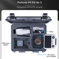 Нов Водоустойчив твърд калъф за камера DJI Air 3 и DJI RC 2 Организатор съхранение, снимка 2 - Други стоки за дома - 42402831