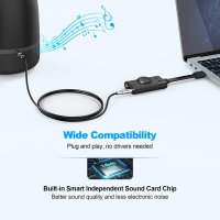 TechRise USB Stereo Sound Adapter - активен аудио адаптер USB към 3.5 мм. жак за слушалки и микрофон, снимка 5 - Други - 40418831