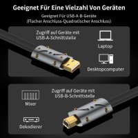 Viborg HiFi USB кабел 0,6 м USB 2.0 тип A до B кабел Посребрен OFC (безкислородна мед), снимка 7 - Кабели и адаптери - 44237665