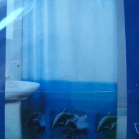 Завеса за баня с делфини 180/200см, снимка 4 - Пердета и завеси - 32083577