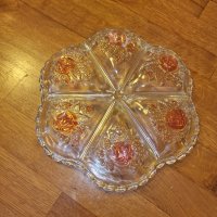 Немски кристален поднос купа за ядки мезета или сладки, снимка 2 - Декорация за дома - 44349449