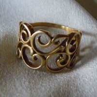 Красив стар италиянски позлатен сребърен пръстен, снимка 1 - Пръстени - 31763043