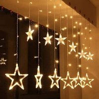 LED Завеса с коледни звезди, снимка 3 - Декорация за дома - 42553037