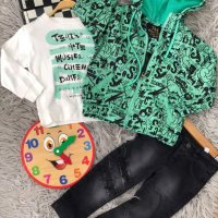 🔝 Детски комплект 3 части с ветровка, дънки и блузка 🔝 , снимка 1 - Комплекти за бебе - 33859403