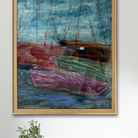 Авторска картина “Лодки”, снимка 5 - Картини - 40863351