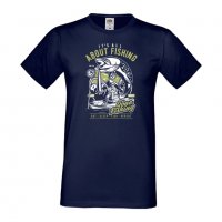 Мъжка тениска It's All About Fishing,Всичко за риболова,Рибар,Риболовец,Риба,Изненада,Подарък,Празни, снимка 1 - Тениски - 36812155