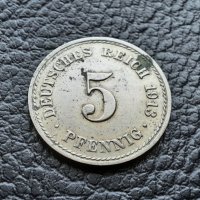 Стара монета 5 пфенига 1913 г. буква  А -Германия - 110 годишна !, снимка 13 - Нумизматика и бонистика - 39791105