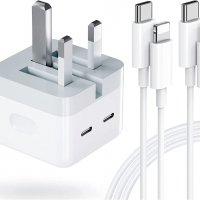 Ново Зарядно устройство за iPhone щепсел и кабел 1 метър Айфон Адаптер, снимка 1 - Аксесоари за Apple - 40022176