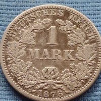 Сребърна монета 0.900 проба 1 марка 1876г. Германска империя Вилхелм първи 39625, снимка 6 - Нумизматика и бонистика - 42752295