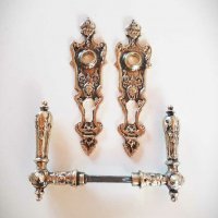 Царска старинна барокова луксозна брава от месинг-шилд ,ретро дръжка, винтидж обков, снимка 6 - Декорация за дома - 22329439