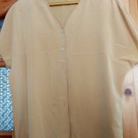 лятна риза с къс ръкав в прасковено L XL , снимка 2 - Ризи - 36774976