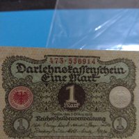Рядка банкнота една марка 1920 година Германия с червен печат за колекция - 18853, снимка 1 - Нумизматика и бонистика - 31186577
