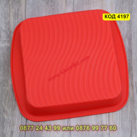 Голяма силиконова форма за торта - квадратна - КОД 4197, снимка 8 - Форми - 44655015
