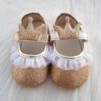 Нови бебешки буйки цвят злато 9-12 месеца , снимка 9 - Бебешки обувки - 44161160
