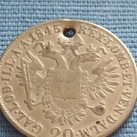 Сребърна монета 20 кройцера 1845г. Виена Фердинанд първи Австрия 26757, снимка 11 - Нумизматика и бонистика - 42887224