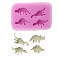 4 малки динозавър динозавъра динозаври силиконов молд форма за декорация и украса торта фондан, снимка 2 - Форми - 34752956