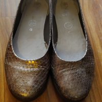 Страхотни дамски пантофки, балеринки, бързоходни EU 38.5 за широк крака с цвят на стара мед, страхот, снимка 3 - Дамски ежедневни обувки - 36476641