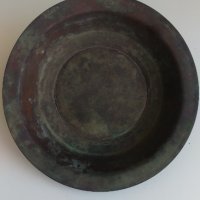 Медна чиния антик, снимка 3 - Антикварни и старинни предмети - 34386349