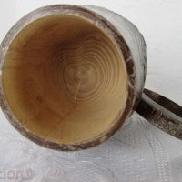 Стара халба, чаша, дървена халба с дръжка, дърво, антика, снимка 4 - Други ценни предмети - 29284777