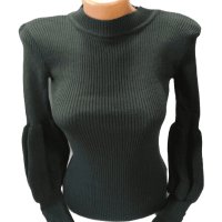 Ефектна блуза от финно плетиво с бухнал ръкав , различни цветове, снимка 4 - Блузи с дълъг ръкав и пуловери - 35645920