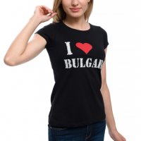 Страхотна нова дамска тениска с трансферен печат Аз обичам България, снимка 3 - Тениски - 28271729