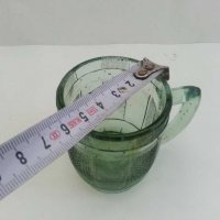 Стъклена чаша цветно зелено стъкло, снимка 2 - Антикварни и старинни предмети - 31133588