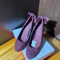 Naf Naf нови дамски велурени обувки с кутия, снимка 2 - Дамски елегантни обувки - 39439210