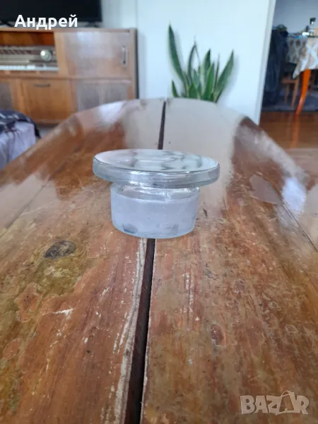 Стара стъклена запушалка,тапа #3, снимка 1