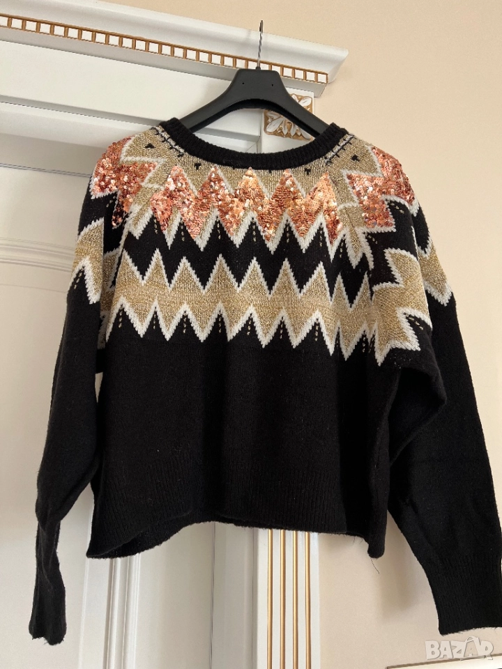 Плетени блузи с пайети, снимка 1