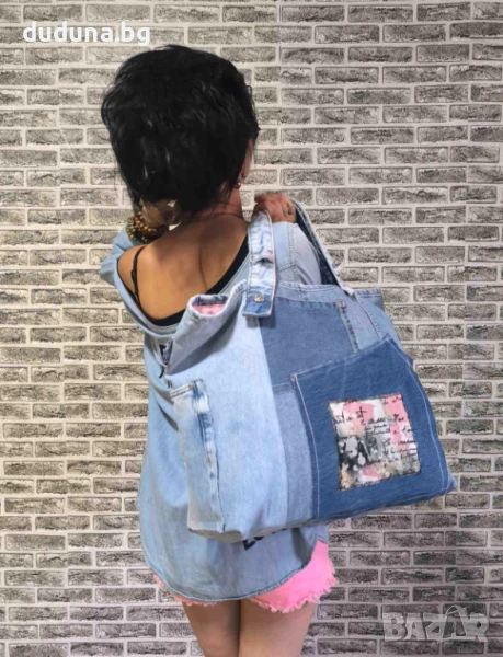 Страхотна дънкова дамска чанта, нов модел на duduna.bg!, снимка 1