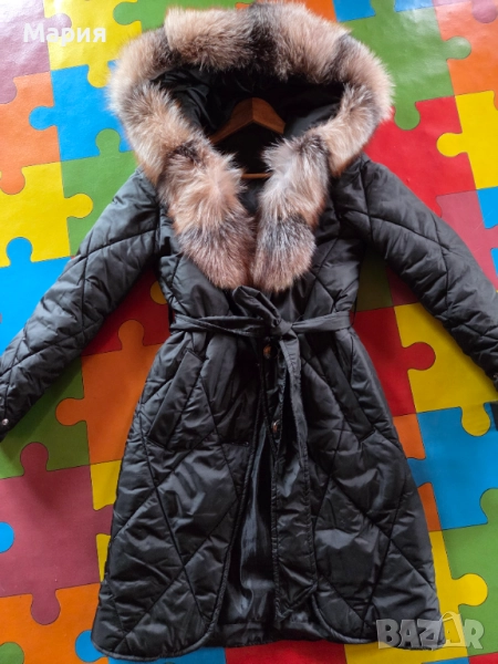 Зимна парка с естествен косъм, снимка 1
