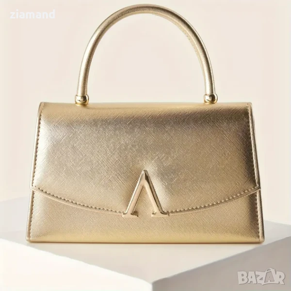 Дамска елегантна чанта златиста, снимка 1