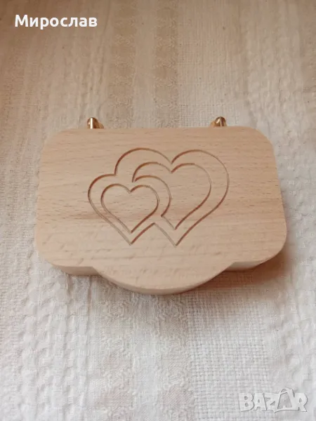 Сватбена кутийка за халки от бук., снимка 1